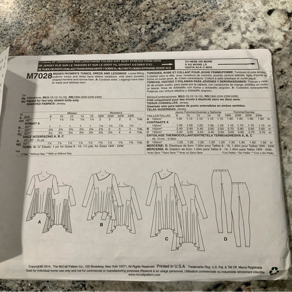 McCall's Patterns M7028 Misses'/Women's Tunics, RR (18W-20W-22W-24W) - Picture 4 of 6